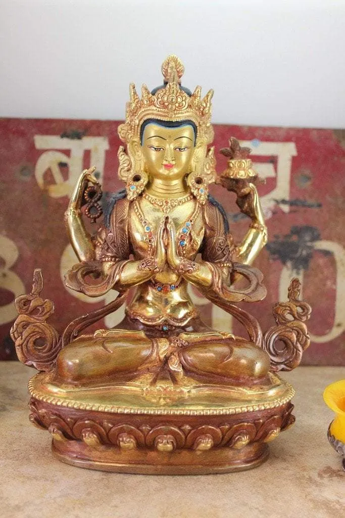 8 Inch Master Quality Chenrezig Availakitesvara Statue