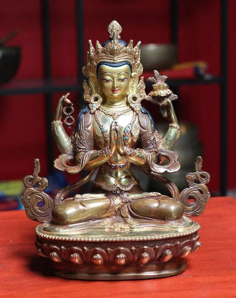 8 Inch Master Quality Chenrezig Availakitesvara Statue