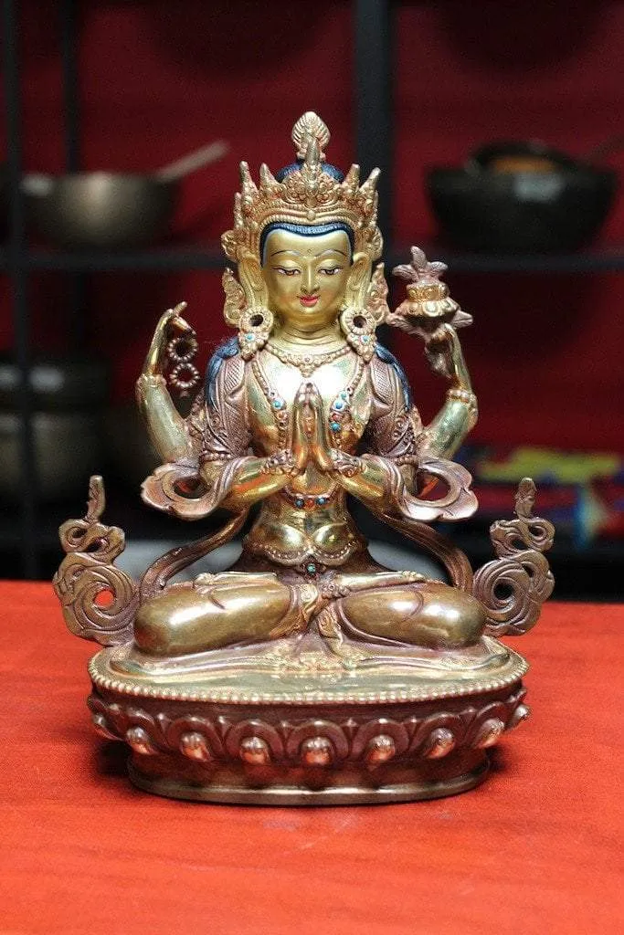 8 Inch Master Quality Chenrezig Availakitesvara Statue