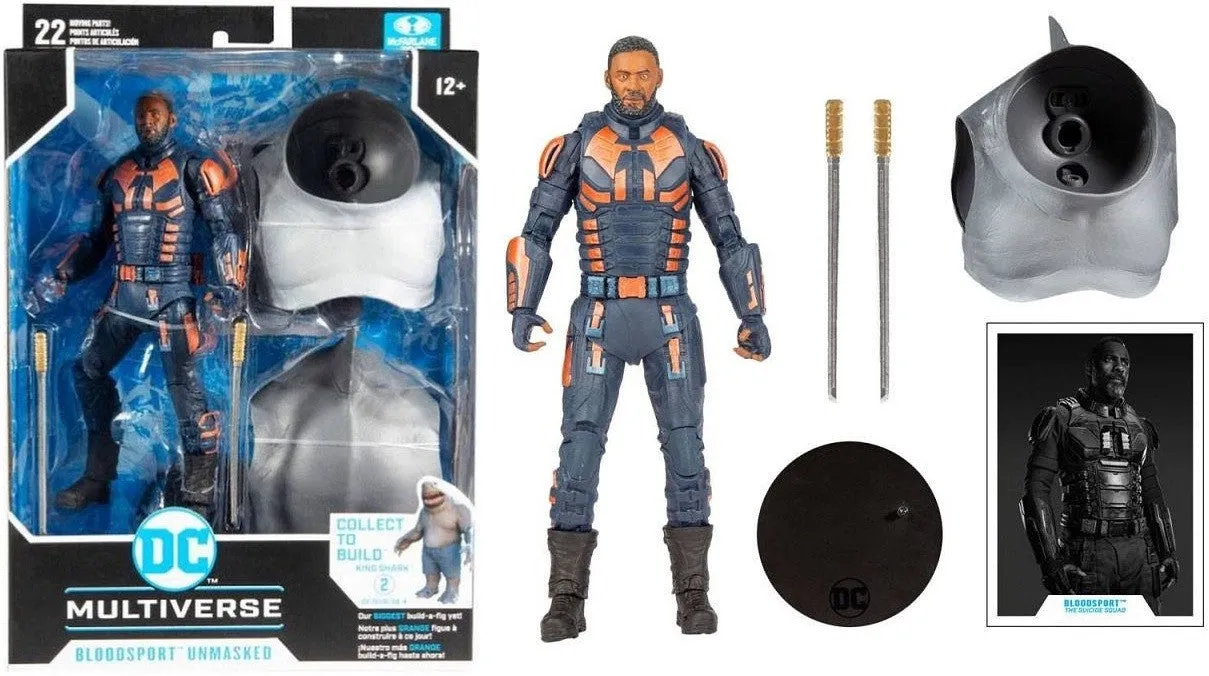 DC Multiverse Suicide Squad Movie Bloodsport (Unmasked) (Build a Figure King Shark) 7" Inch Action Figure - McFarlane Toys