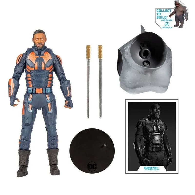 DC Multiverse Suicide Squad Movie Bloodsport (Unmasked) (Build a Figure King Shark) 7" Inch Action Figure - McFarlane Toys