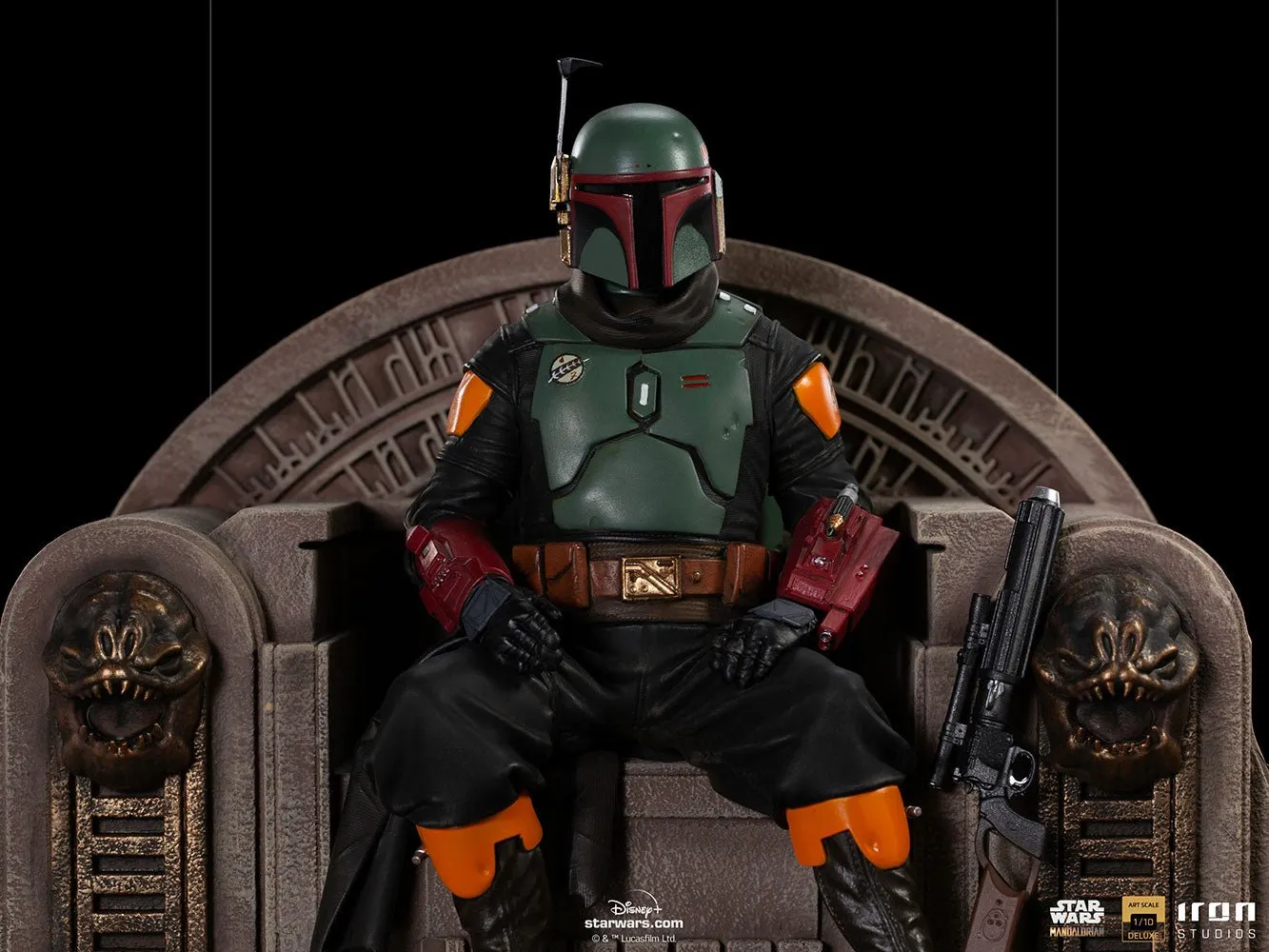 Iron Studios Star Wars The Mandalorian Boba Fett on Throne Deluxe 1:10 Scale Statue