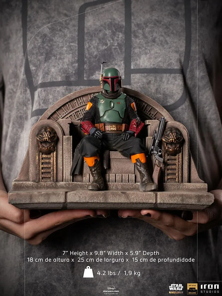 Iron Studios Star Wars The Mandalorian Boba Fett on Throne Deluxe 1:10 Scale Statue