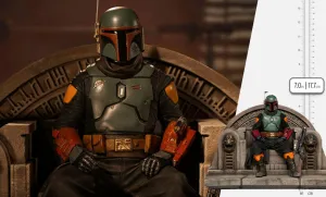 Iron Studios Star Wars The Mandalorian Boba Fett on Throne Deluxe 1:10 Scale Statue