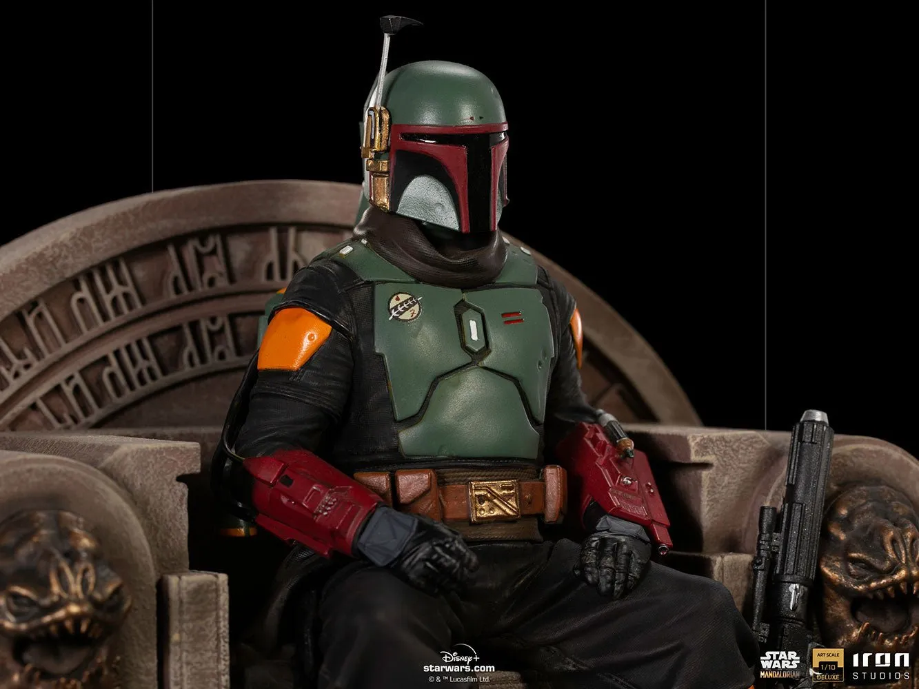 Iron Studios Star Wars The Mandalorian Boba Fett on Throne Deluxe 1:10 Scale Statue