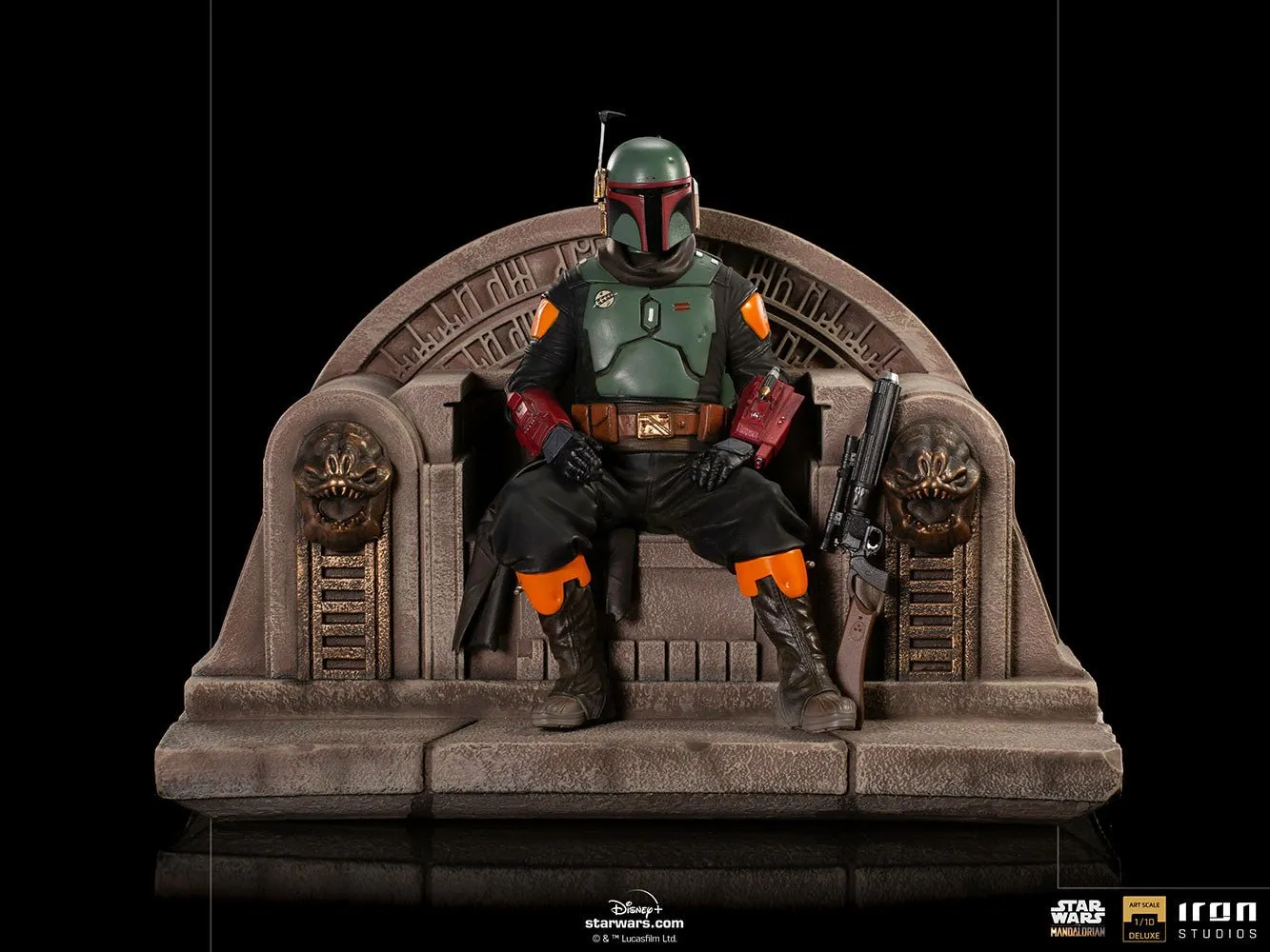 Iron Studios Star Wars The Mandalorian Boba Fett on Throne Deluxe 1:10 Scale Statue