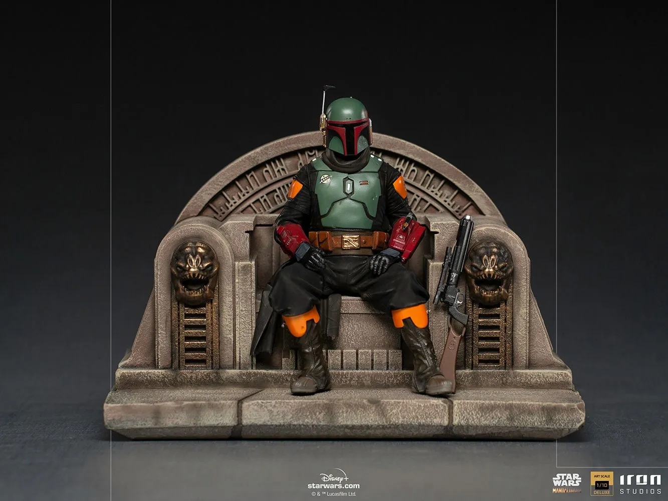 Iron Studios Star Wars The Mandalorian Boba Fett on Throne Deluxe 1:10 Scale Statue