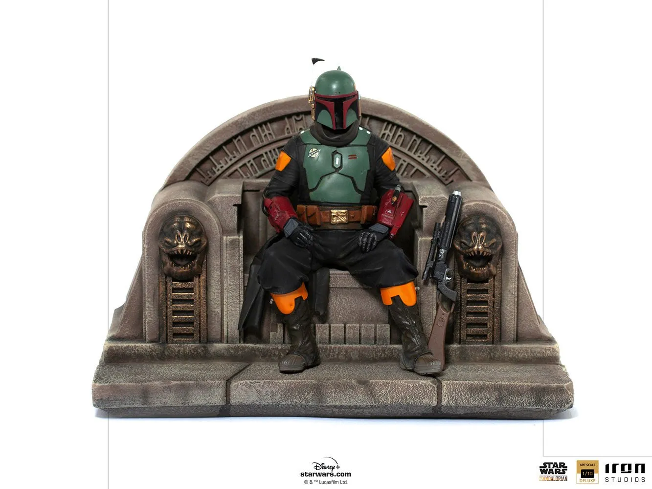 Iron Studios Star Wars The Mandalorian Boba Fett on Throne Deluxe 1:10 Scale Statue