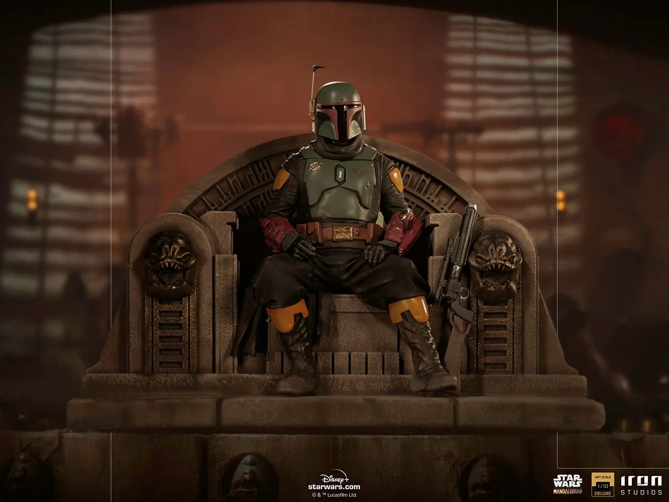 Iron Studios Star Wars The Mandalorian Boba Fett on Throne Deluxe 1:10 Scale Statue