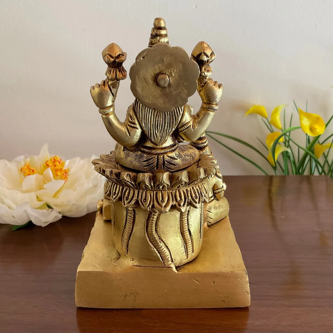 Lakshmi Kuber Brass Idol - Pooja Statue for Home - Festive Decor