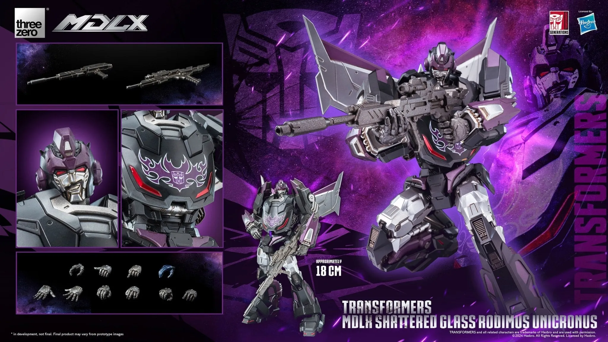 PRE-ORDER: Threezero Transformers: Shattered Glass Rodiumus Unicronus MDLX Collectible Figure